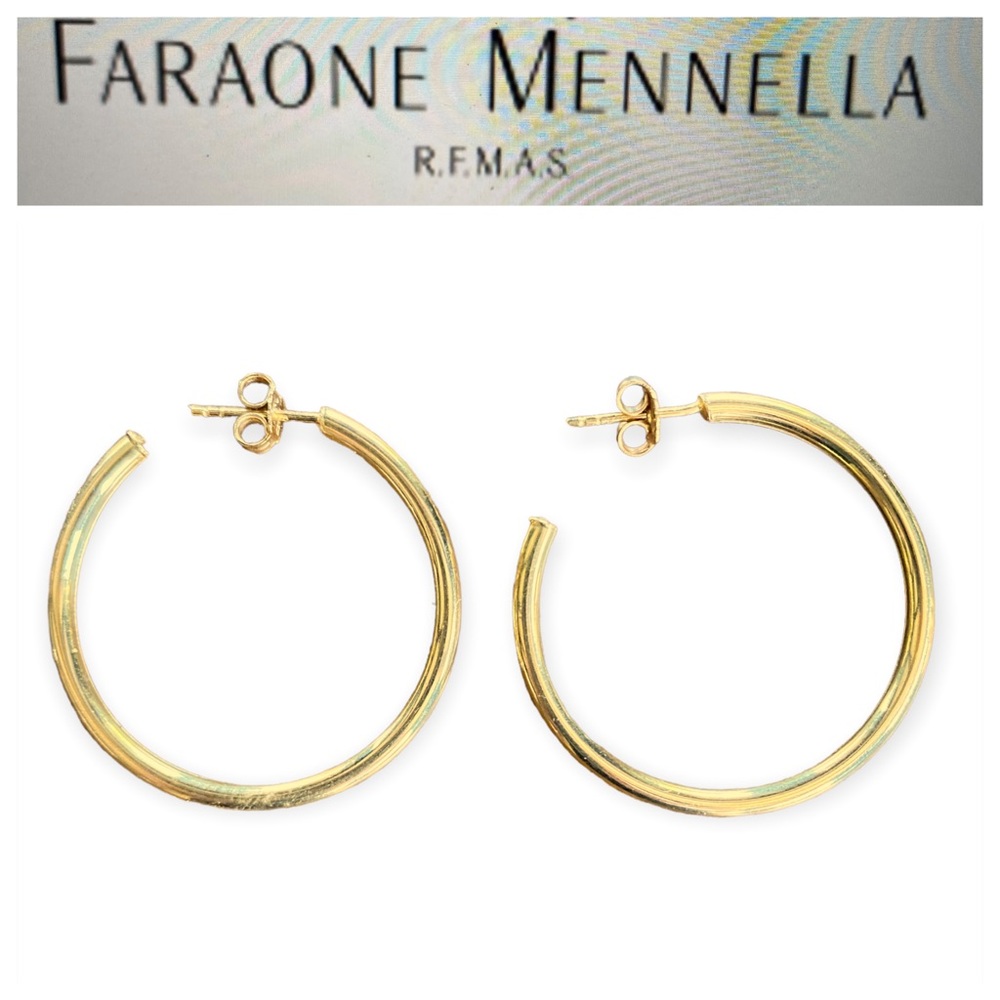 FARAONE MENELLA 18 K GOLD HOOP EARRINGS